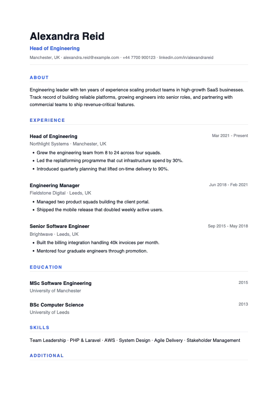 Branded CV exports
